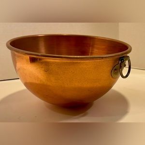 Solid copper round bottom bowl